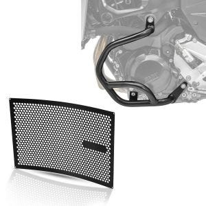 Sett: Crashbar egnet for BMW F 900 R / XR 20-24 motorbeskyttelsesstang Motoguard BG2 med radiatordeksel radiatorgitter KG1