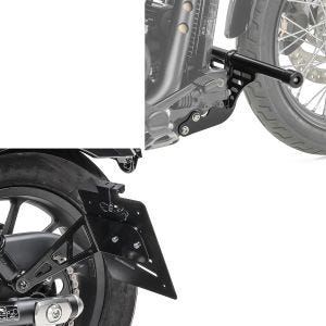 Sett: Sideskiltholder for Chopper Cruiser Retro Universal nummerskiltholder Craftride LH5 + crashbar egnet for Harley Davidson Softail Street Bob / Standard 18-24 motorbeskyttelse Craftride SC12