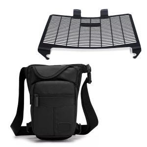 Sett: Motorsykkelbenveske Bagtecs HT3 benveske lårveske + radiatordeksel egnet for Harley Davidson Pan America 1250 21-24 radiatorgrill Zaddox KG1