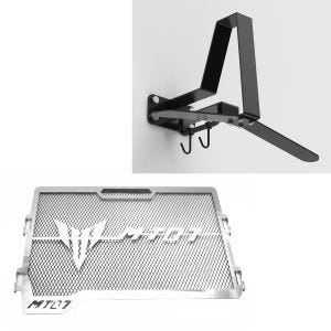 Sett: Radiatordeksel egnet for Yamaha MT-07 13-24 radiatorgrill KG1 Zaddox med motorsykkelgarderobe XGP WH2 sw