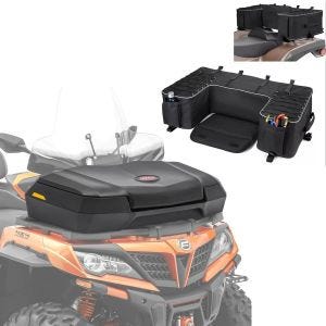 Sett: Quad top case ATV case front front case QF1 66 liter Bagtecs med Quad ATV bak bag QB5 top case svart