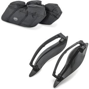 Sett: Innervesker til Harley Davidson Touring 14-24 for sidevesker Craftride SP4 + Sidevindavviser egnet for Harley Davidson Touring 14-24 svart Craftride