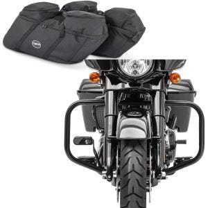 Sett: koffert innervesker egnet for Harley Davidson Touring 09-24 for sidevesker Craftride SP4 + crashbar egnet for Harley Davidson Touring 09-24 Craftride TR2 svart