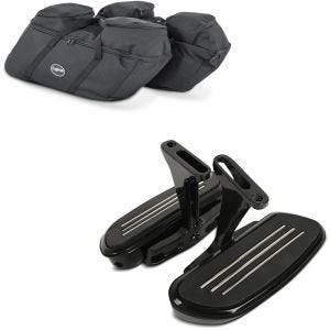 Sett: innervesker for Harley Davidson Touring 94-24 for sidevesker Craftride SP4 + løpebrett for Harley Davidson Touring 93-24 Craftride CF2 med holder svart