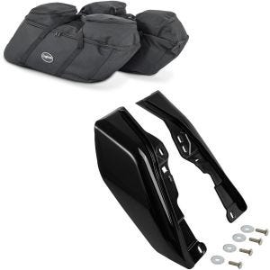 Sett: veske innervesker egnet for Harley Davidson Touring 94-24 for sidevesker Craftride SP4 + vindavviser i mellomramme egnet for Harley Davidson Touring 09-24 varmebeskyttelse Craftride WA3 svart