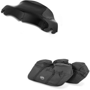 Sett: Windshield Wave 9" + etui innervesker som passer for Harley Davidson Touring 94-24 SP4