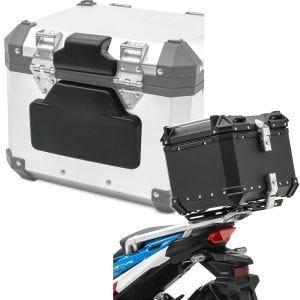 Sett: ryggpute + toppkoffert i aluminium Bagtecs XB45 Universal 45 liter egnet for BMW RL2