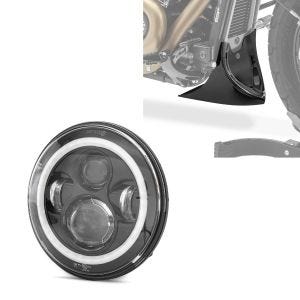 Sett: LED hovedlykt 7" + frontspoiler egnet for choppers / custom sykler 04-20 CP9