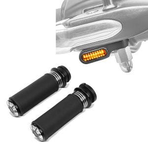 Sett: Styrehåndtak 1" tommer HG2 egnet for Harley Davidson + LED styreindikator XS styrebeslag