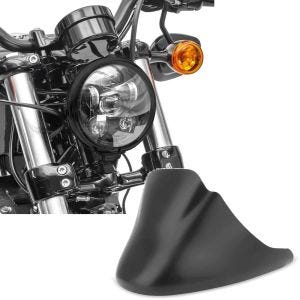 Sett: LED hovedlykt 5,75 tommer + frontspoiler egnet for Harley Davidson Sportster 04-20 spoiler CP4 matt