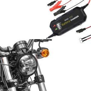 Sett: LED hovedlykt 5,75 tommer egnet for Harley Davidson + batterilader BC2 helautomatisk 1500mA