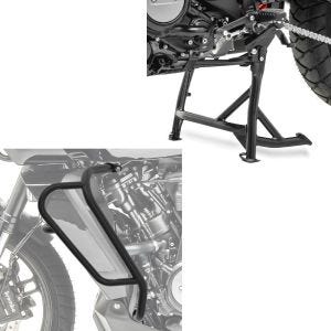 Sett: hovedstativ + crashbar egnet for Harley Davidson Pan America 1250 21-24 motorbeskyttelse ML