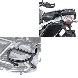 Sett: kollisjonsstang + haleveske som passer til BMW R 1200 GS / R 1250 GS 13-23 verktøyveske TB3