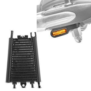 Sett: Oljekjøler egnet for Harley Davidson Softail 18-24 + LED styreindikatorer XS