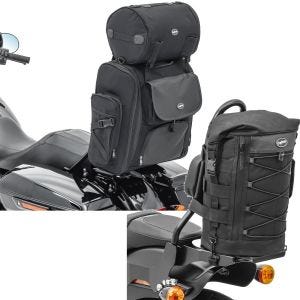 Sett: Sissybar bag + Sissybar bag egnet for Chopper og Cruiser tail bag DB4