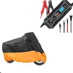Sett: presenning XXXL deksel + batterilader BX2 intelligent ladning 5A LCD-skjerm