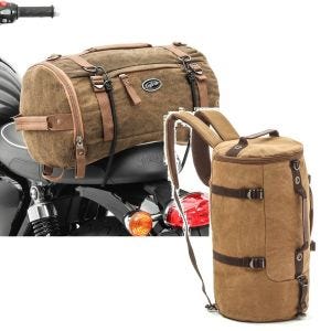 Sett: Tail bag Vintage 25L + Ryggsekk Canvas VG8 Tail bag Vintage 35L brun