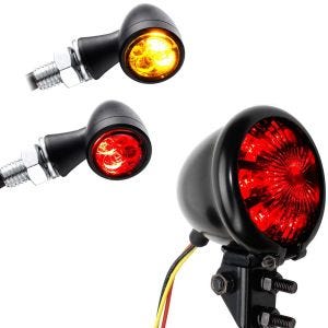 Sett: LED-indikator TX1 mottatt + E-merke og bremse- og baklys + LED-baklys + bremselys og kontinuerlig lys TX42