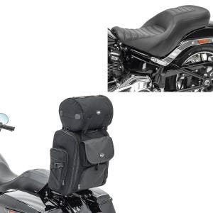 Sett: Sissybar bag SXL med bagasjerull + sete egnet for Chopper / Custombikes Sport Glide 18-24