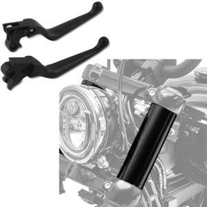 Sett: Bremsespak og clutchspaksett Grip + gaffeldeksel passer for Harley Davidson Dyna 06-17