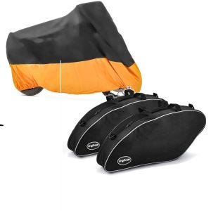 Sett: presenning XXXL deksel + veske innervesker egnet for Chopper / Custombikes Sport Glide 18-24 vesker