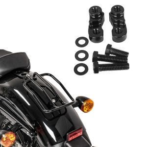 Sett: Senkesett 1" aluminiumsenking + bagasjehylle egnet for Harley Davidson Sportster 04-20 Solo Rack