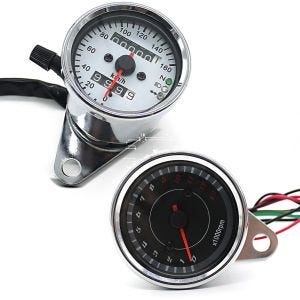Sett: Speedometer CMS Tacho + turteller analog CVT krom