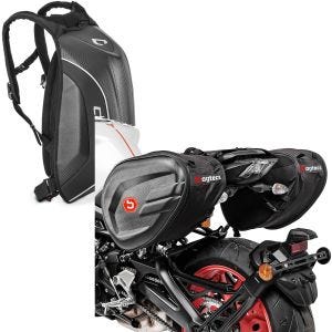 Sett: Hardshell ryggsekk Carbon 30Ltr + sidelommer CRB 40-60 liter softshell