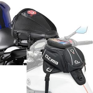 Sett: Tail bag Race egnet for pillion sete + tank bag Magnet TR6 + avtagbar mobiltelefon bag