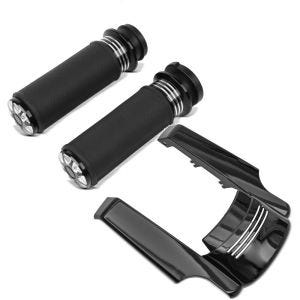 Sett: Styrehåndtak 1" HG2 CNC aluminium egnet for Harley Davidson + bakskjermforlenger