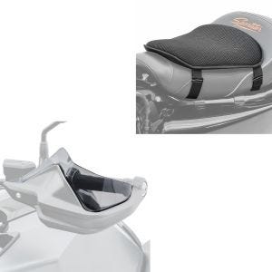 Sett: Håndbeskytterforlengelse egnet for BMW R 1200 GS 13-18 + Gel setepute M Univ. Komfortpute