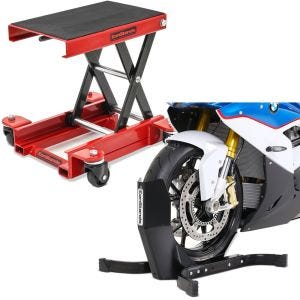 Sett: Mini-Lift Mover løfte opp til 500 kg rød + Easy-Plus motorsykkel rocker opp til 21 tommer