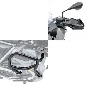 Sett: Crash bar L2 beskyttelsesstang + håndbeskyttere egnet for BMW R 1250 R 19-24 håndbeskyttelse
