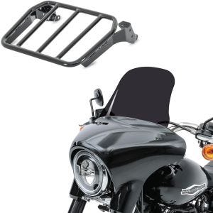 Sett: bagasjehylle + frontrute egnet for HD Sport Glide 18-24 L mørk.