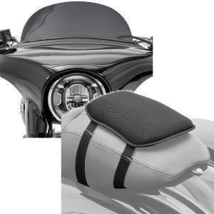 Sett: frontrute. egnet for HD Sport Glide 18-24 M mørk farge + gel setepute S komfortpute