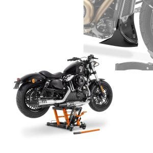Sett: Lift Midlift L opp til 680 kg oransje + frontspoiler egnet for Chopper Cruiser Bobber frontspoiler CP9