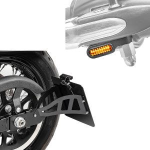 Sett: Sideskiltholder. egnet for Honda Shadow VT 600 C 88-00 + LED styreindikatorer XS
