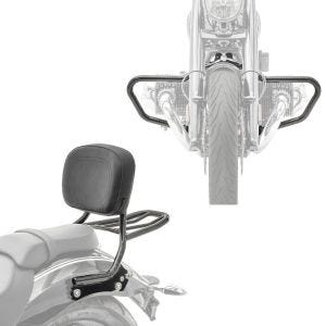 Sett: crashbar egnet for BMW R 18 / Classic 20-24 + sissy bar + bagasjehylle