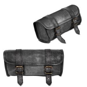 2x verktøyrull for motorsykkelskinn egnet for Chopper Retro verktøyveske Craftride LR3 svart økonomisett