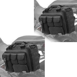 2x motorsykkel salveske Craftride Dark Gear 16L sideveske svart sparesett