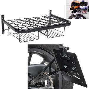 Sett: Motorsykkel garderobe XGP WH6 sw med sideskiltholder som passer for Chopper Cruiser Retro Universal Craftride LH5