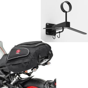 Sett: Motorsykkel hale bag X50 bak bagasje bag 50Ltr sw Bagtecs med garderobe WH1 sw