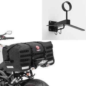 Sett: Motorsykkel hale bag SX70 70Ltr vanntett sw Bagtecs med garderobe WH1 sw