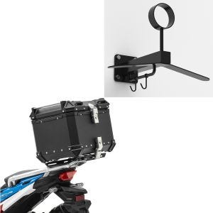 Sett: Motorsykkel aluminium toppkoffert XB45 aluminium univ 45 liter sw Bagtecs med garderobe WH1 sw
