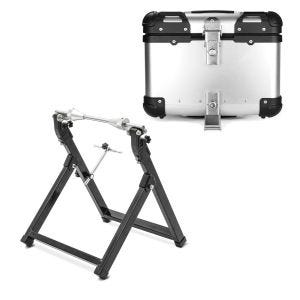 Sett: Balancer motorsykkel WU-2 balanseringsenhet sw ConStands med aluminium toppkoffert XS45 aluminium univ 45 liter