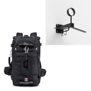 Sett: Motorsykkelryggsekk HK4 45Ltr sw Bagtecs med garderobe WH1 sw