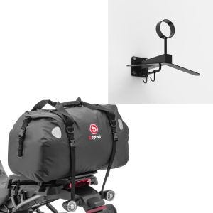 Sett: Motorsykkel hale bag Drybag XF60 vanntett volum 60l Bagtecs med garderobe WH1 sw