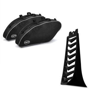 Sett: Innvendige koffertvesker egnet for Harley Davidson Sport Glide 18-24 Crafride koffertvesker + frontspoiler egnet for Harley Davidson Softail 18-24 Radiatordeksel Craftride CV6 matt svart