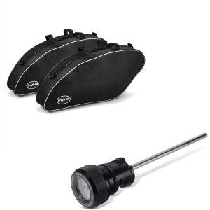 Sett: veske innerposer egnet for Harley Davidson Sport Glide 19-24 Crafride veskeposer + peilepinne, oljenivå og oljetemperatur for egnet for Harley Davidson Craftride OT2 svart/hvit