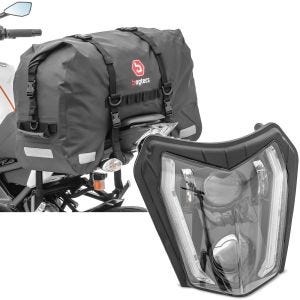 Sett: Motorsykkel hale bag SX45 45L med LED hovedlys egnet for KTM EXC / EXC-F / Freeride / Enduro / SMC 14-24 ECE DRL SW2